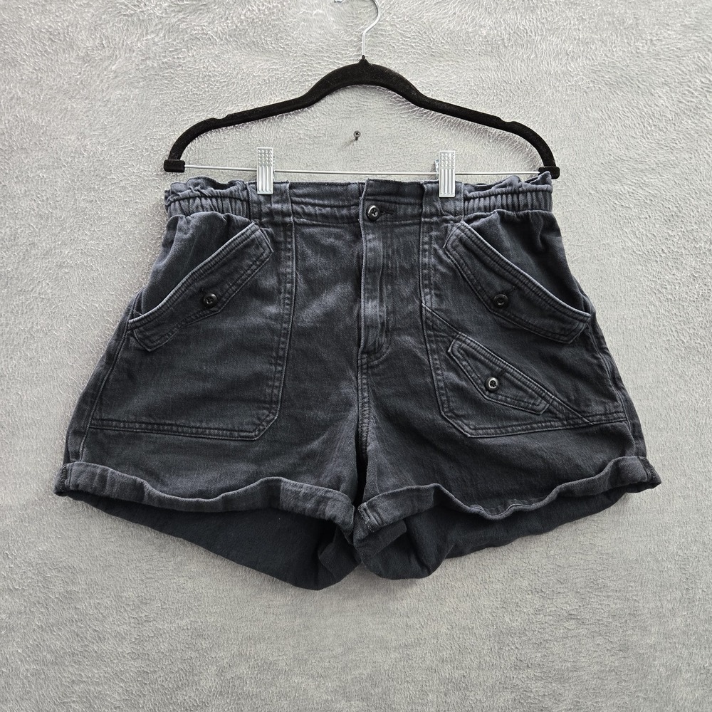 American Eagle Outfitters Women Shorts 12 Black Cargo Button 3" Inseam Outdoor